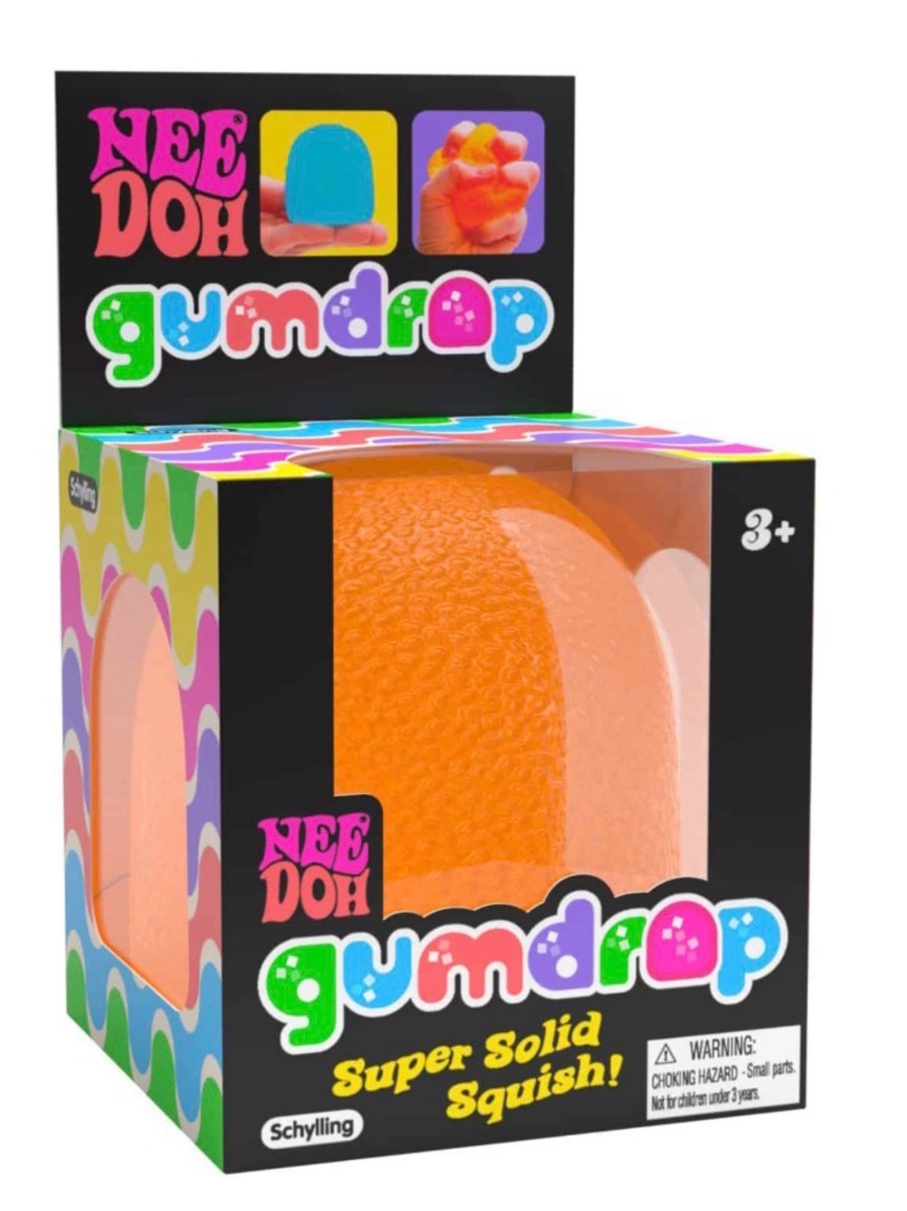 NeeDoh Gumdrop Orange Super Solid Squish Schylling Sensory Fidget Toy 🧡